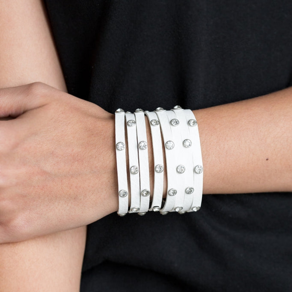 Paparazzi Sass Squad white bracelet